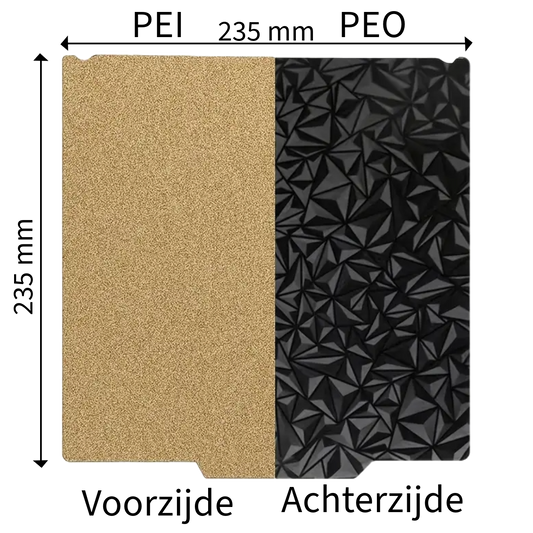 PEI bed 235x235mm voor K1/Ender 3 V3 SE/Ender 3 V3 KE/Ender 3 S1 Pro/Ender 3 V2 Neo/Sovol SV05/SV06/SV07 (PEI+PEO)